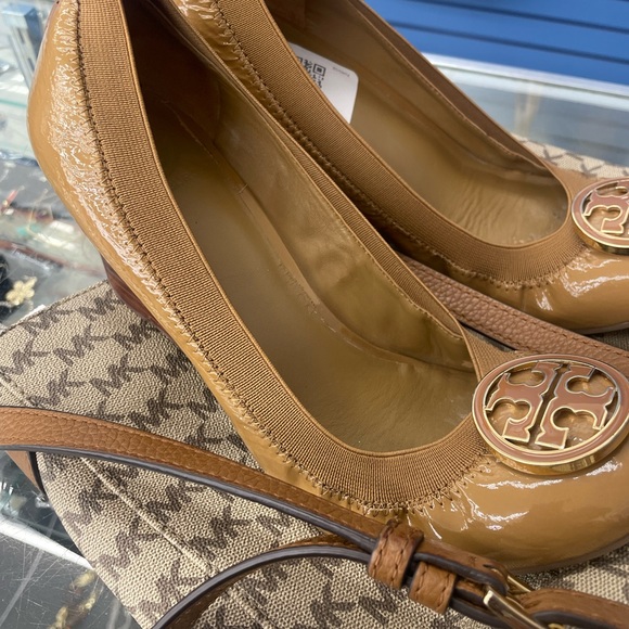 Tory Burch Sophie Wedges Brown 9.5 - Picture 4 of 4